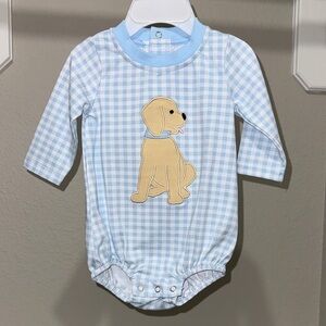 Trotter St. Kids Gingham Puppy Bubble 3M